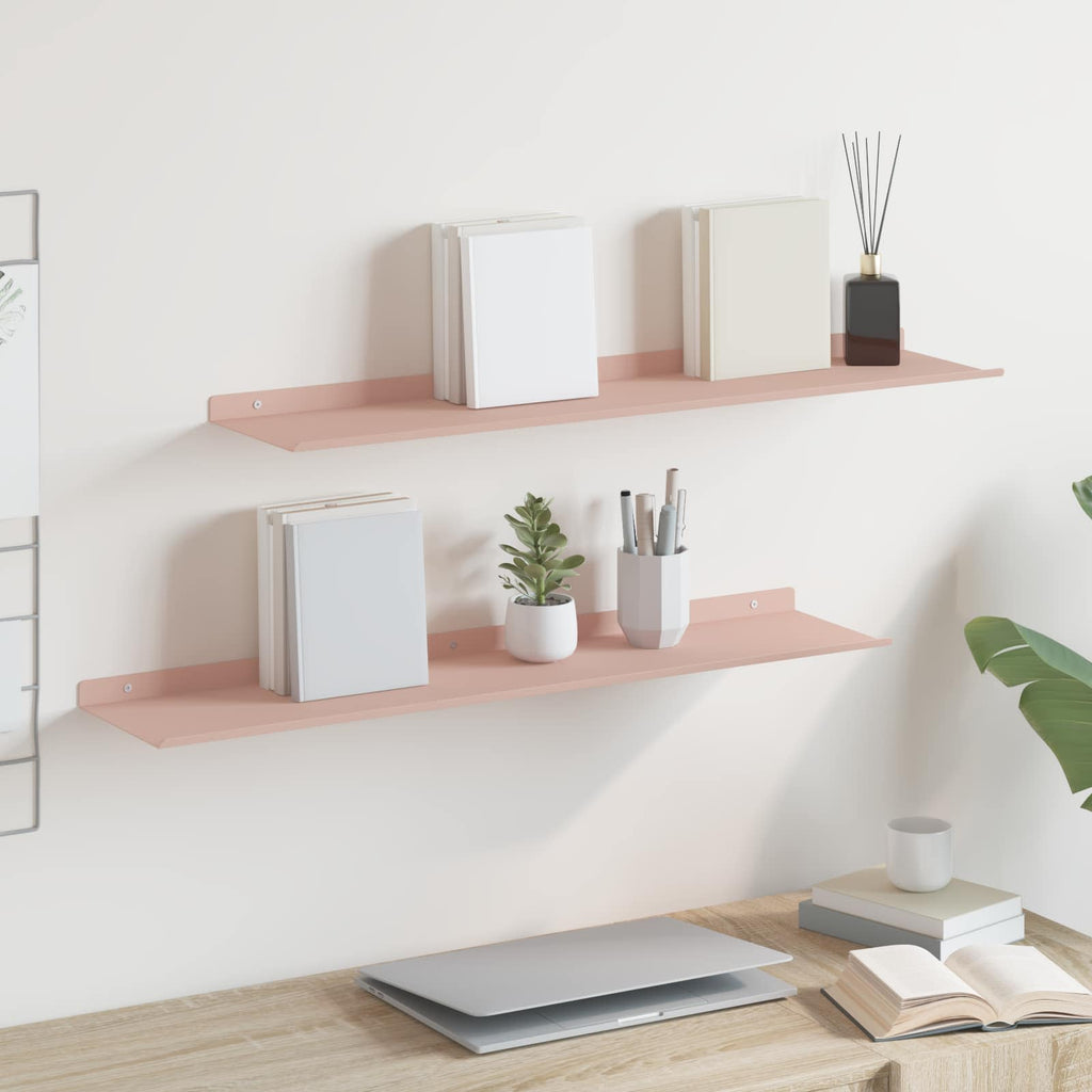 vidaXL Półka wisząca 2 pcs Różowy 80 x 18 x 2,5 cm Stal
