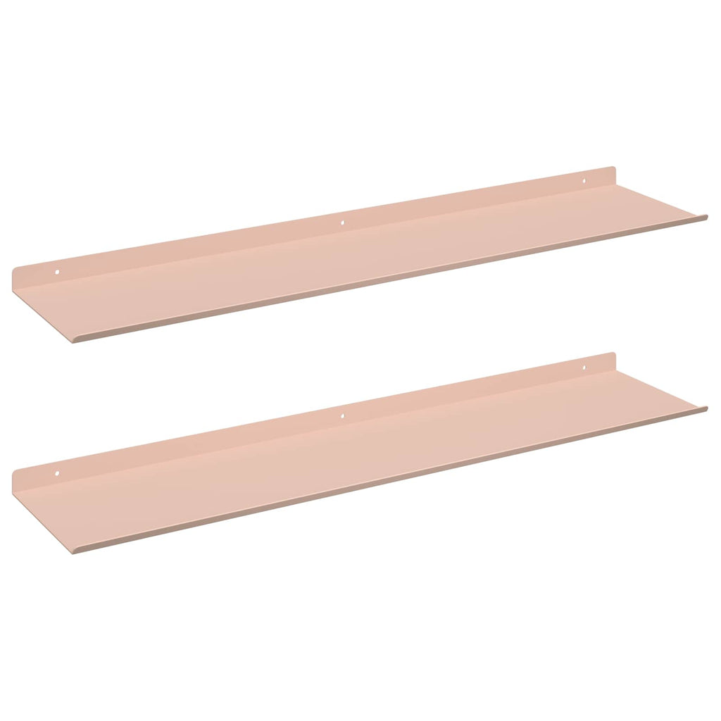 vidaXL Półka wisząca 2 pcs Różowy 80 x 18 x 2,5 cm Stal