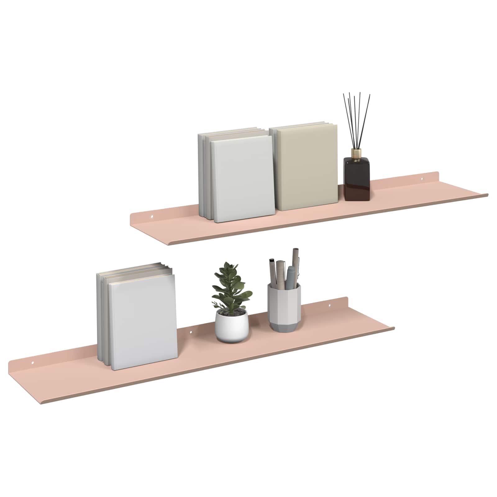 vidaXL Półka wisząca 2 pcs Różowy 80 x 18 x 2,5 cm Stal