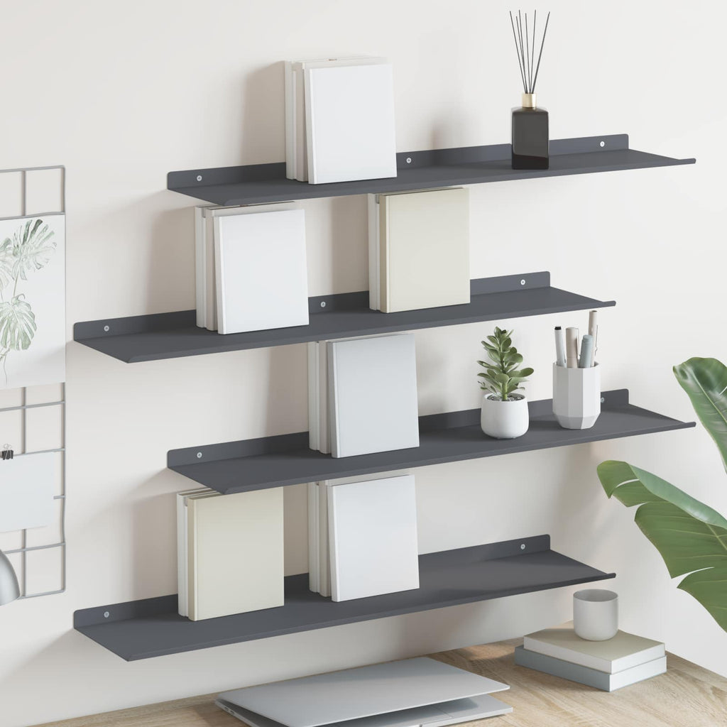 vidaXL Półka wisząca 4 pcs Antracyt 80 x 18 x 2,5 cm Stal