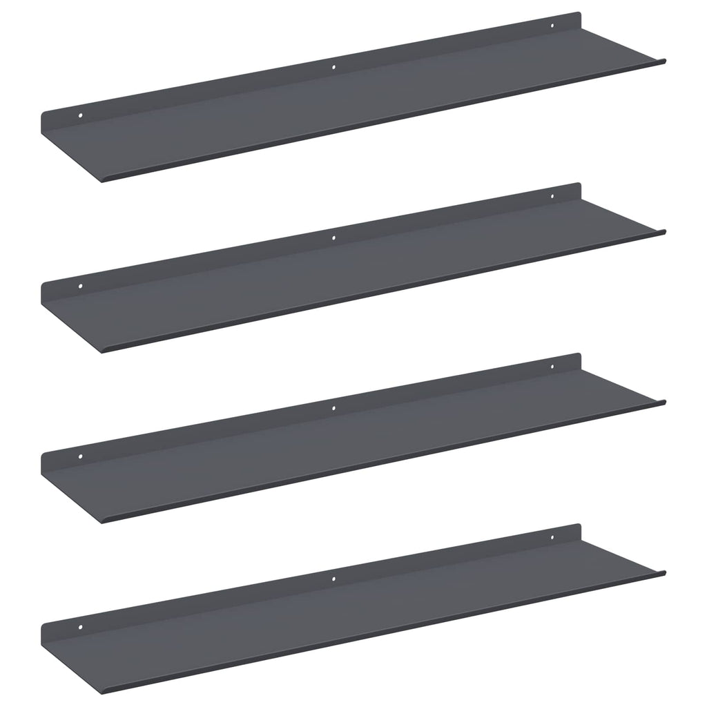 vidaXL Półka wisząca 4 pcs Antracyt 80 x 18 x 2,5 cm Stal