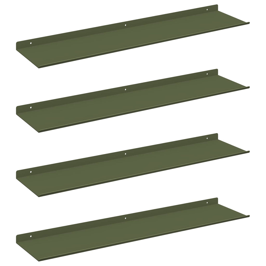 vidaXL Półka wisząca 4 pcs Zielony oliwkowy 80 x 18 x 2,5 cm Stal