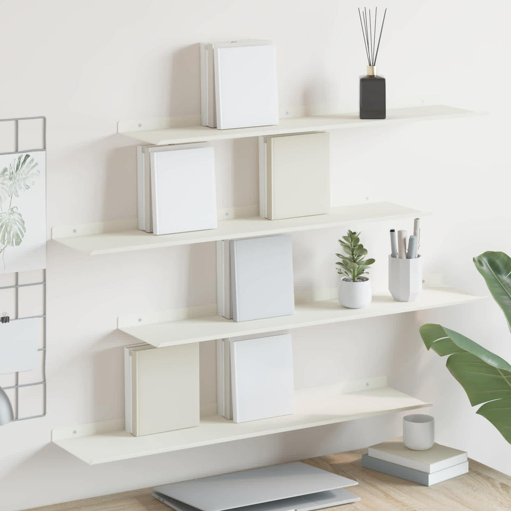 vidaXL Półka wisząca 4 pcs Biały 80 x 18 x 2,5 cm Stal