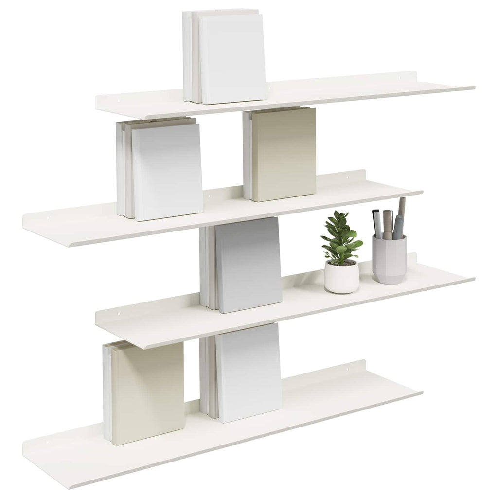 vidaXL Półka wisząca 4 pcs Biały 80 x 18 x 2,5 cm Stal