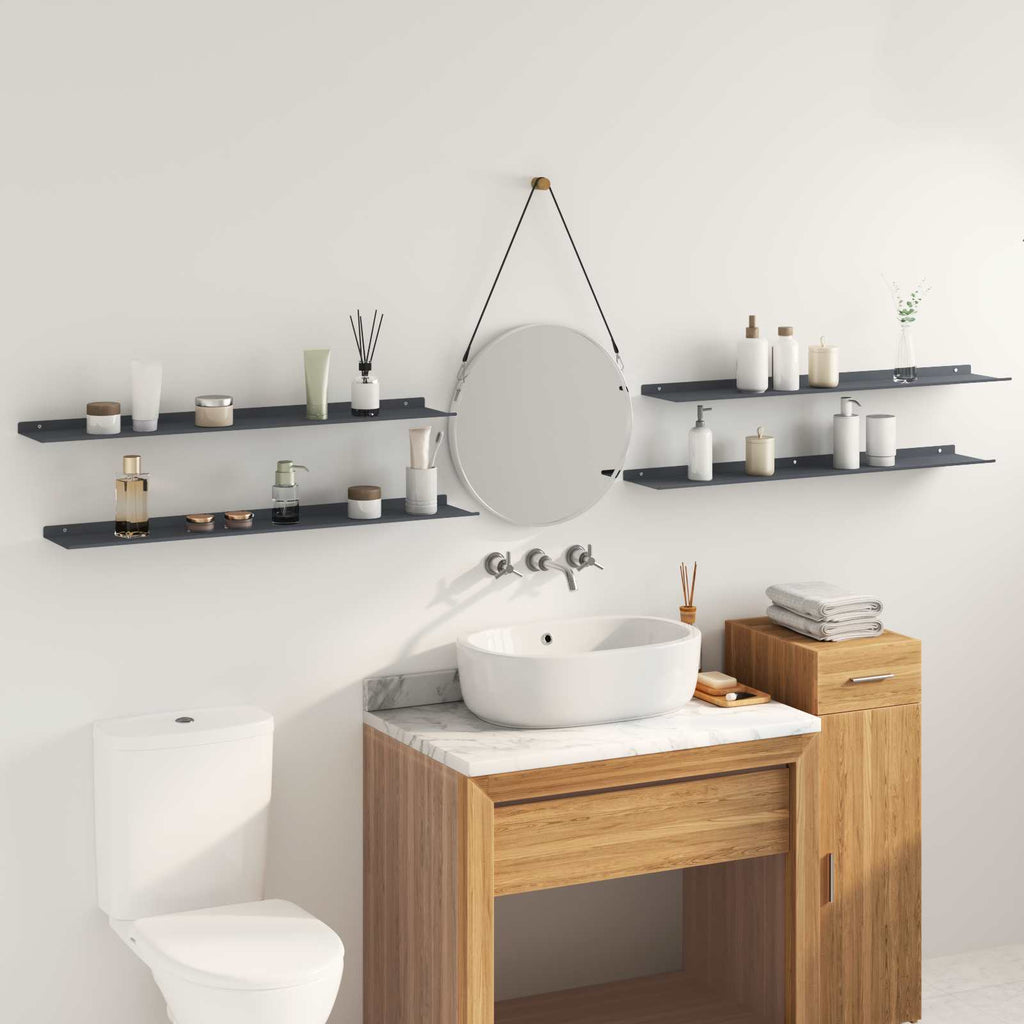 vidaXL Półka wisząca 4 pcs Antracyt 100 x 18 x 2,5 cm Stal