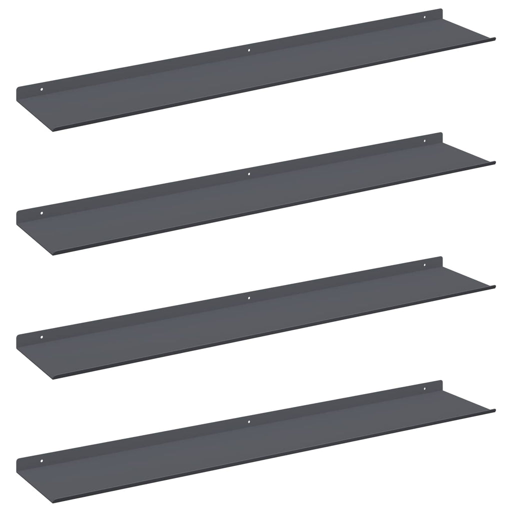 vidaXL Półka wisząca 4 pcs Antracyt 100 x 18 x 2,5 cm Stal