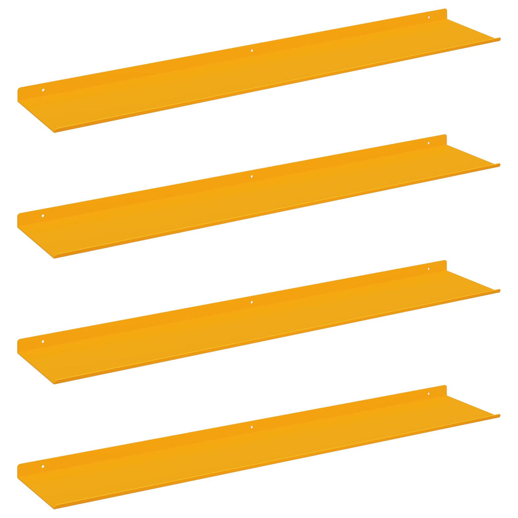 vidaXL Półka wisząca 4 pcs Musztardowy Żółty 100 x 18 x 2,5 cm Stal