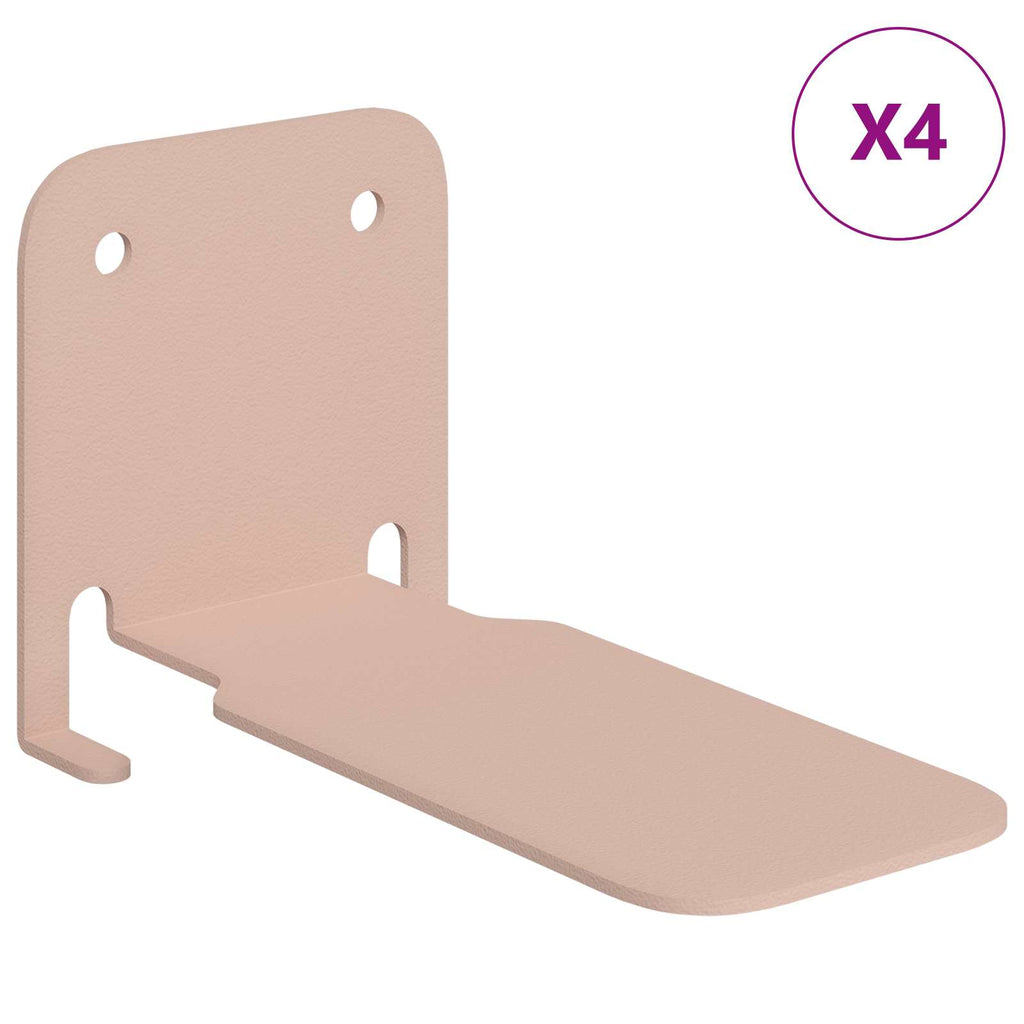 vidaXL Półka wisząca z półką 4 pcs Różowy 6 x 10,8 x 6,6 cm