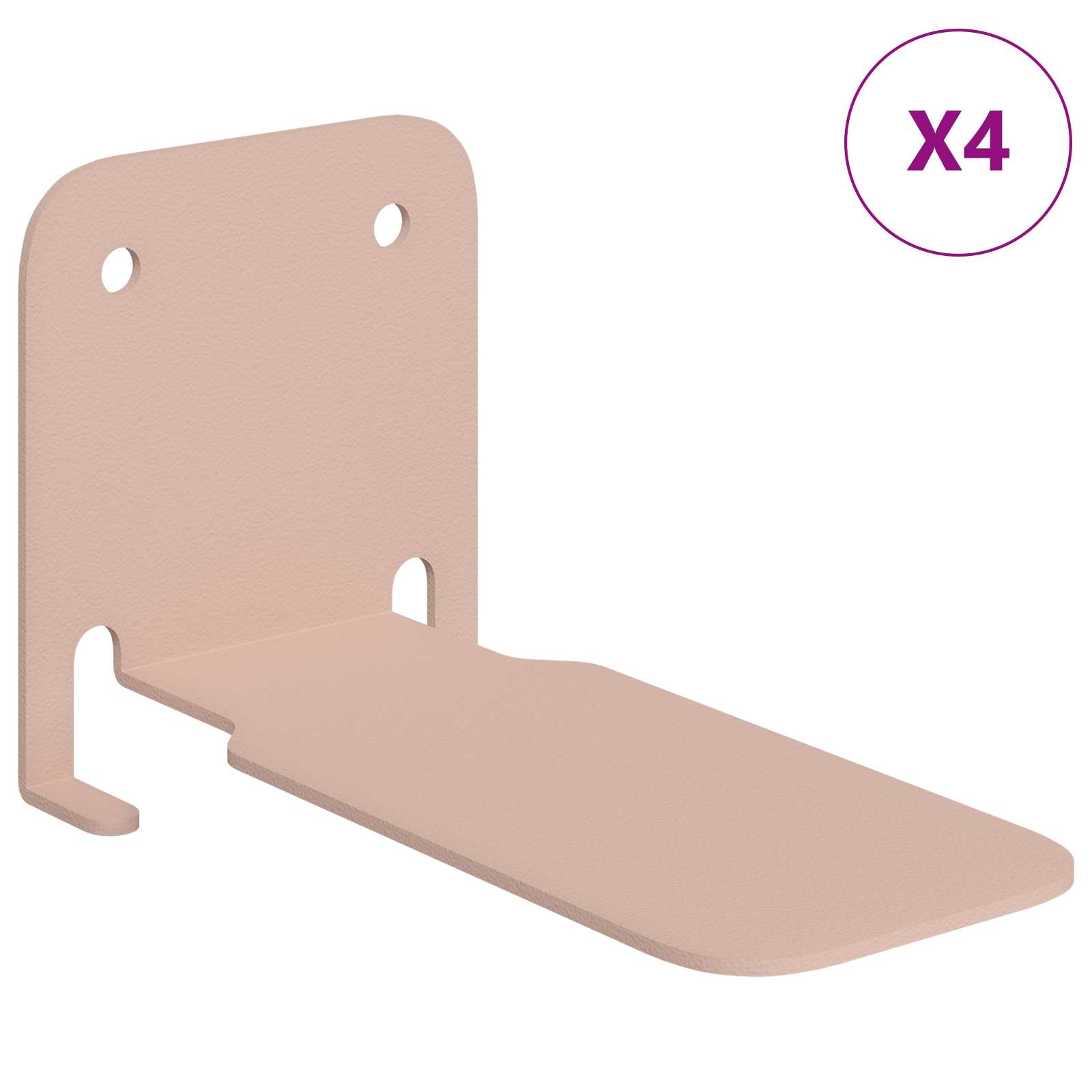 vidaXL Półka wisząca z półką 4 pcs Różowy 6 x 10,8 x 6,6 cm