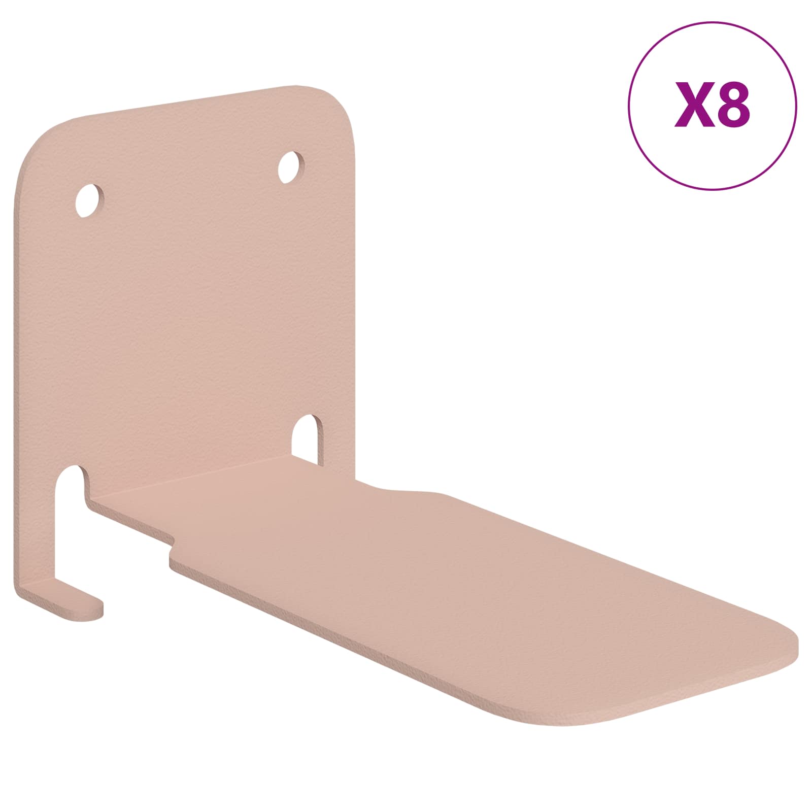 vidaXL Półka wisząca z półką 8 pcs Różowy 6 x 10,8 x 6,6 cm