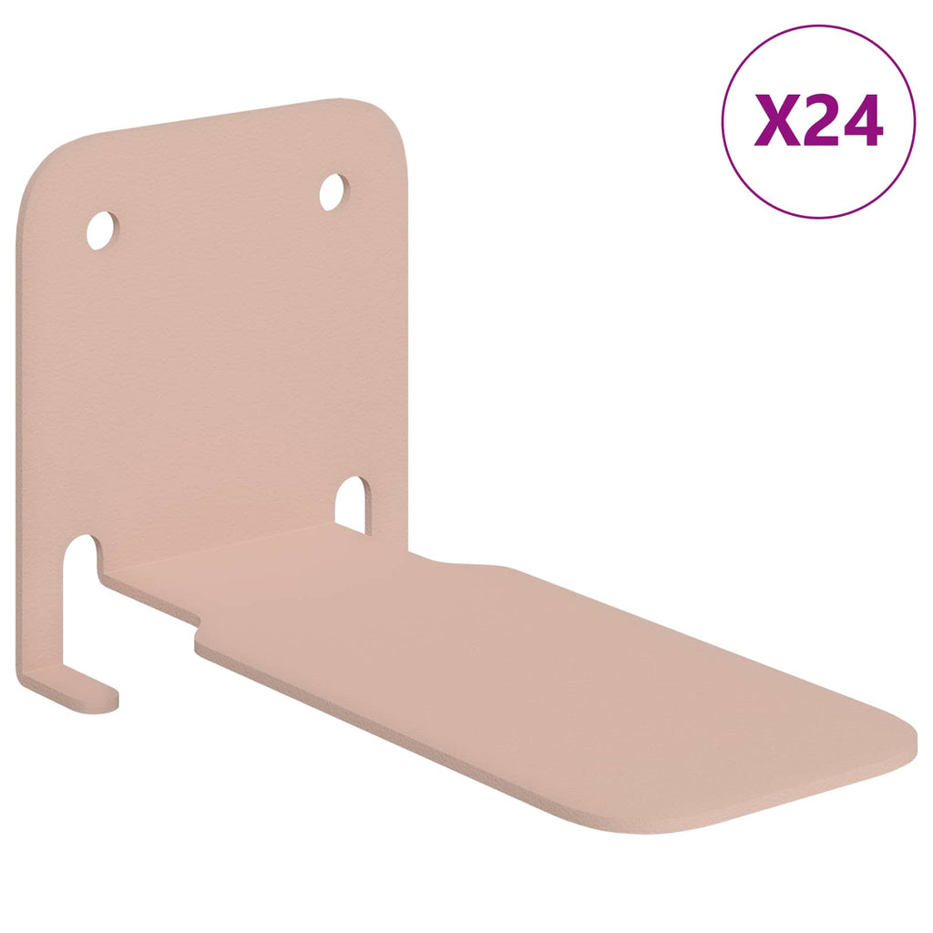 vidaXL Półka wisząca z półką 24 pcs Różowy 6 x 10,8 x 6,6 cm