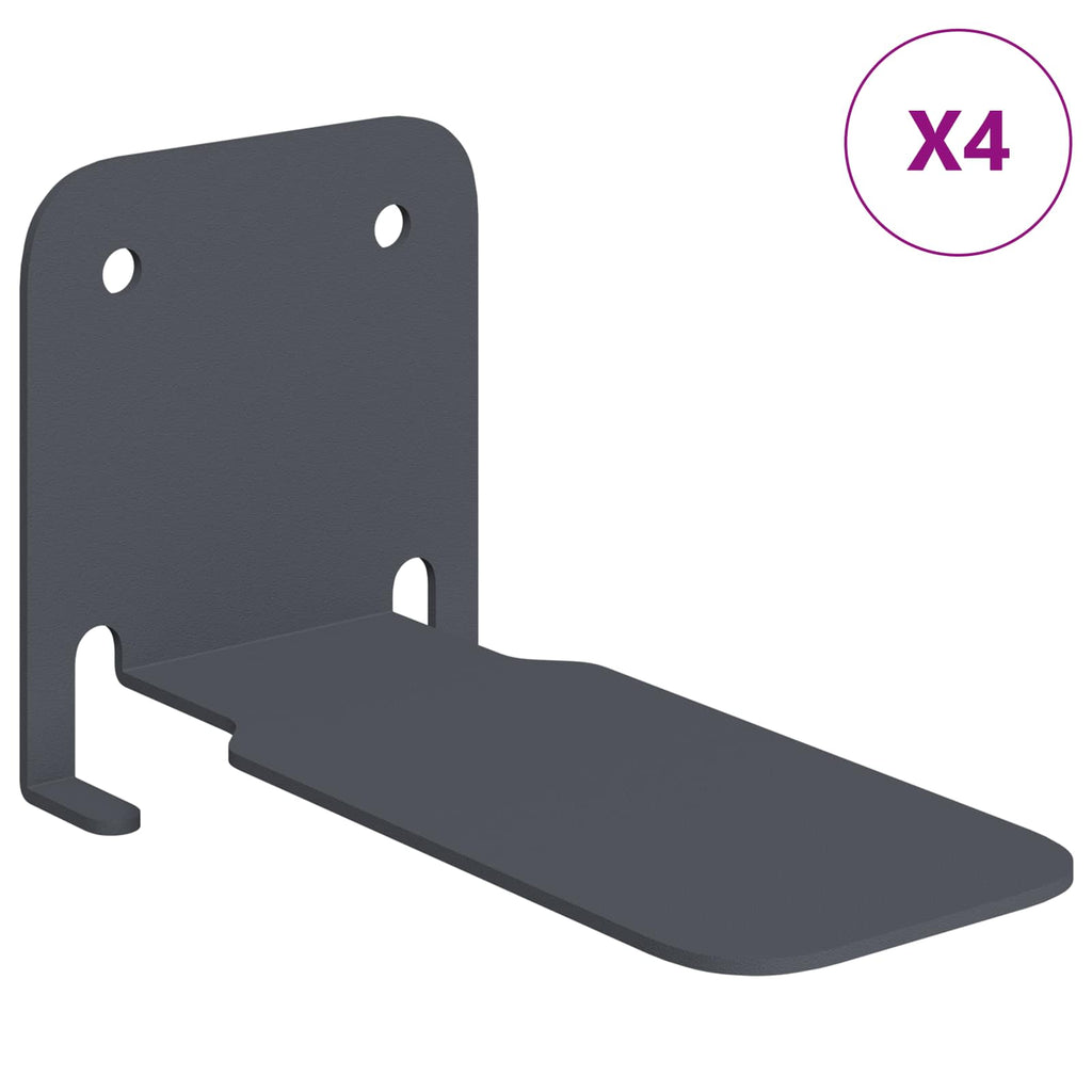 vidaXL Półka wisząca z półką 4 pcs Antracyt 6 x 10,8 x 6,6 cm