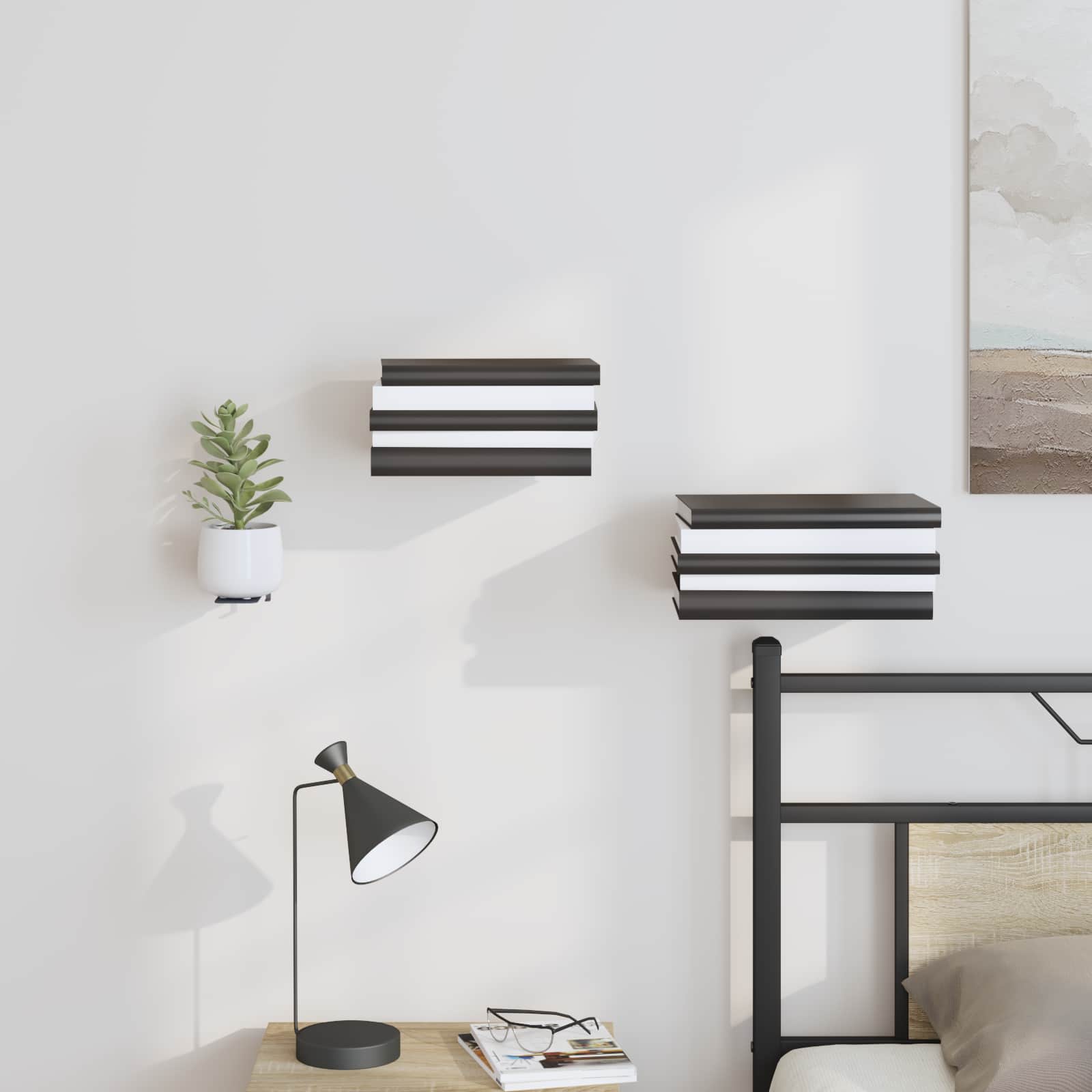 vidaXL Półka wisząca z półką 8 pcs Antracyt 6 x 10,8 x 6,6 cm