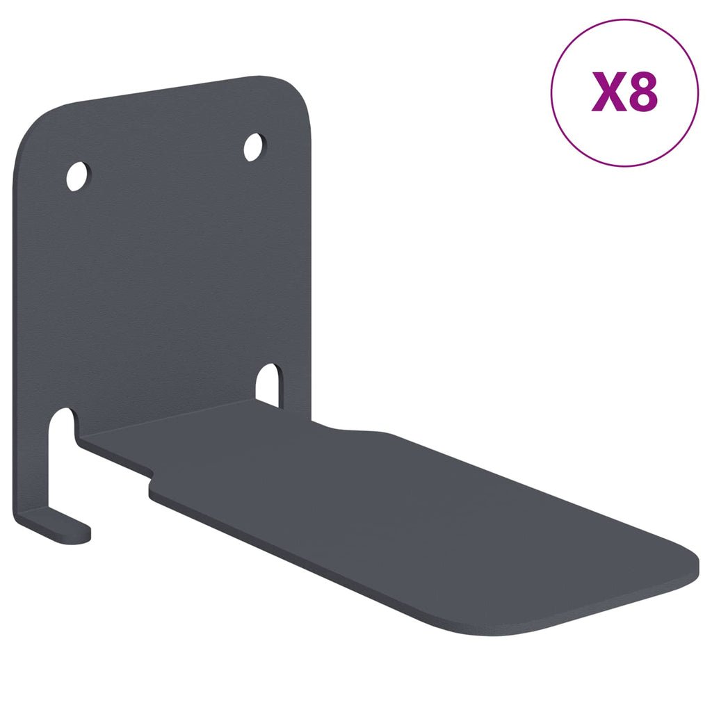 vidaXL Półka wisząca z półką 8 pcs Antracyt 6 x 10,8 x 6,6 cm