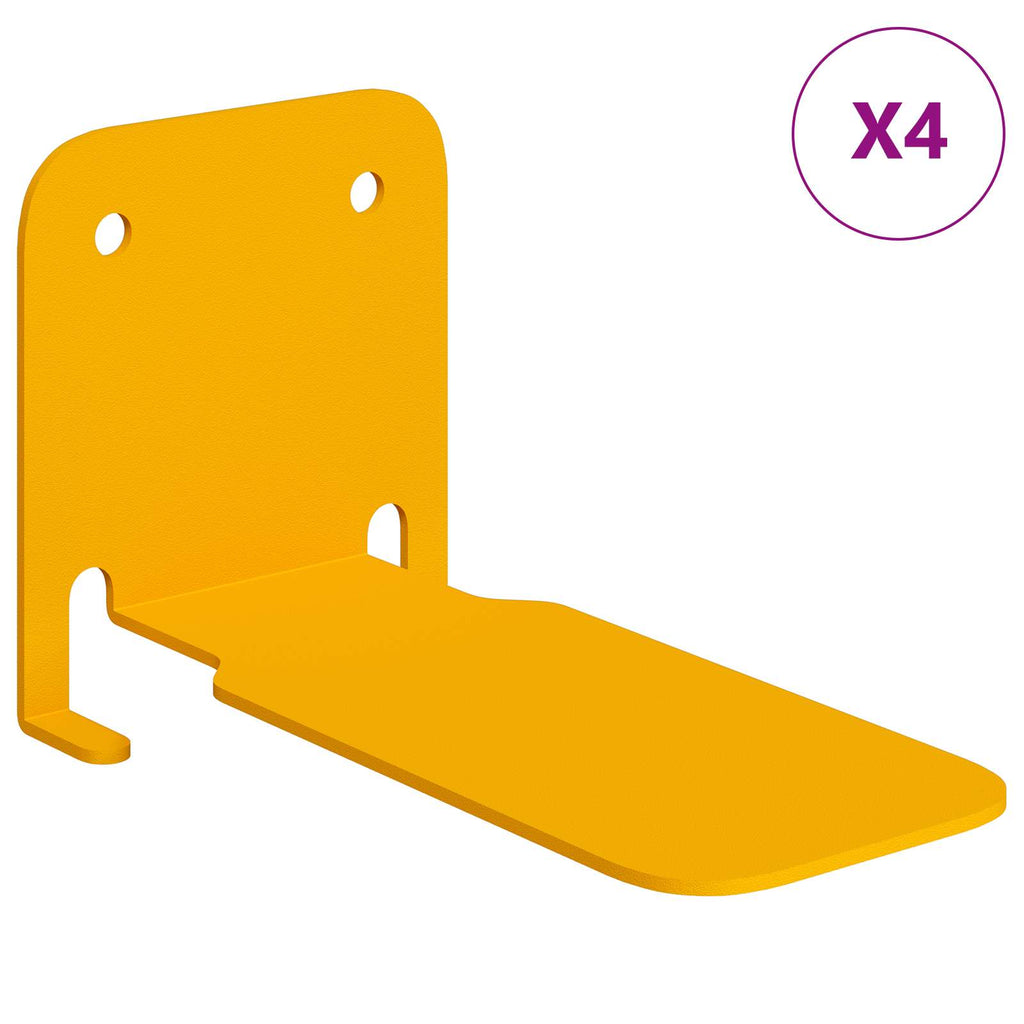 vidaXL Półka wisząca z półką 4 pcs Musztardowy Żółty 6 x 10,8 x 6,6 cm