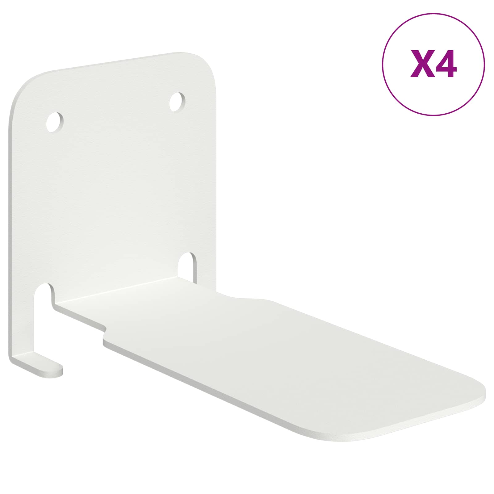 vidaXL Półka wisząca z półką 4 pcs Biały 6 x 10,8 x 6,6 cm