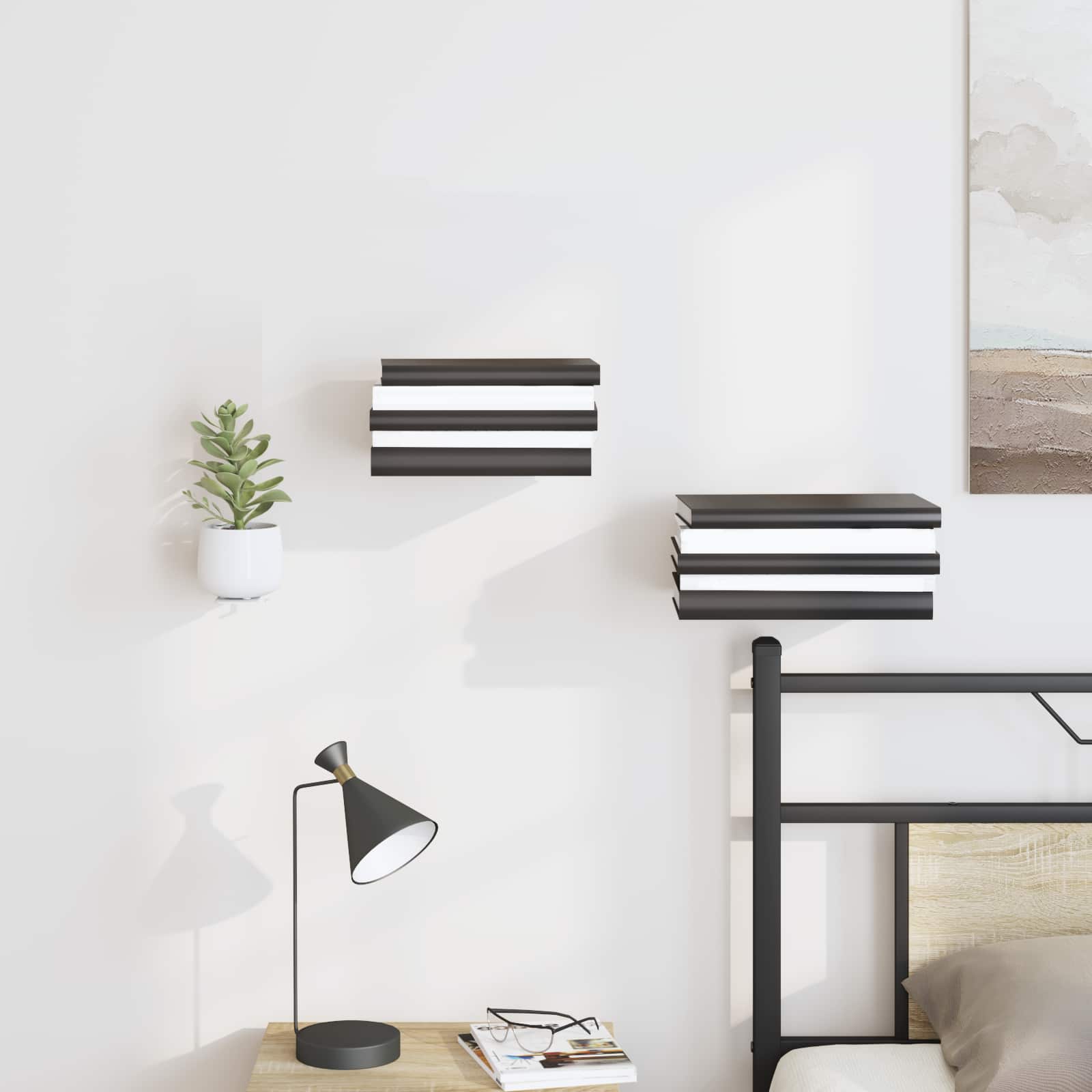 vidaXL Półka wisząca z półką 8 pcs Biały 6 x 10,8 x 6,6 cm