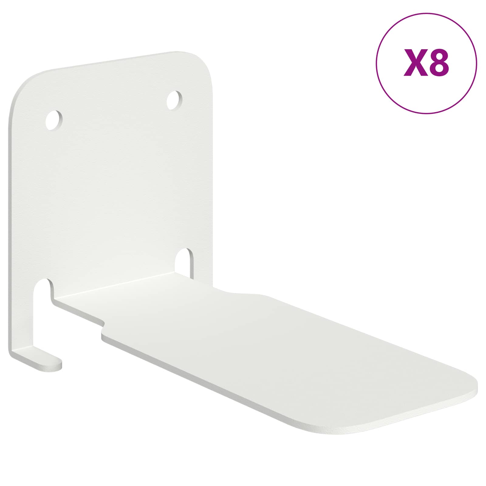vidaXL Półka wisząca z półką 8 pcs Biały 6 x 10,8 x 6,6 cm
