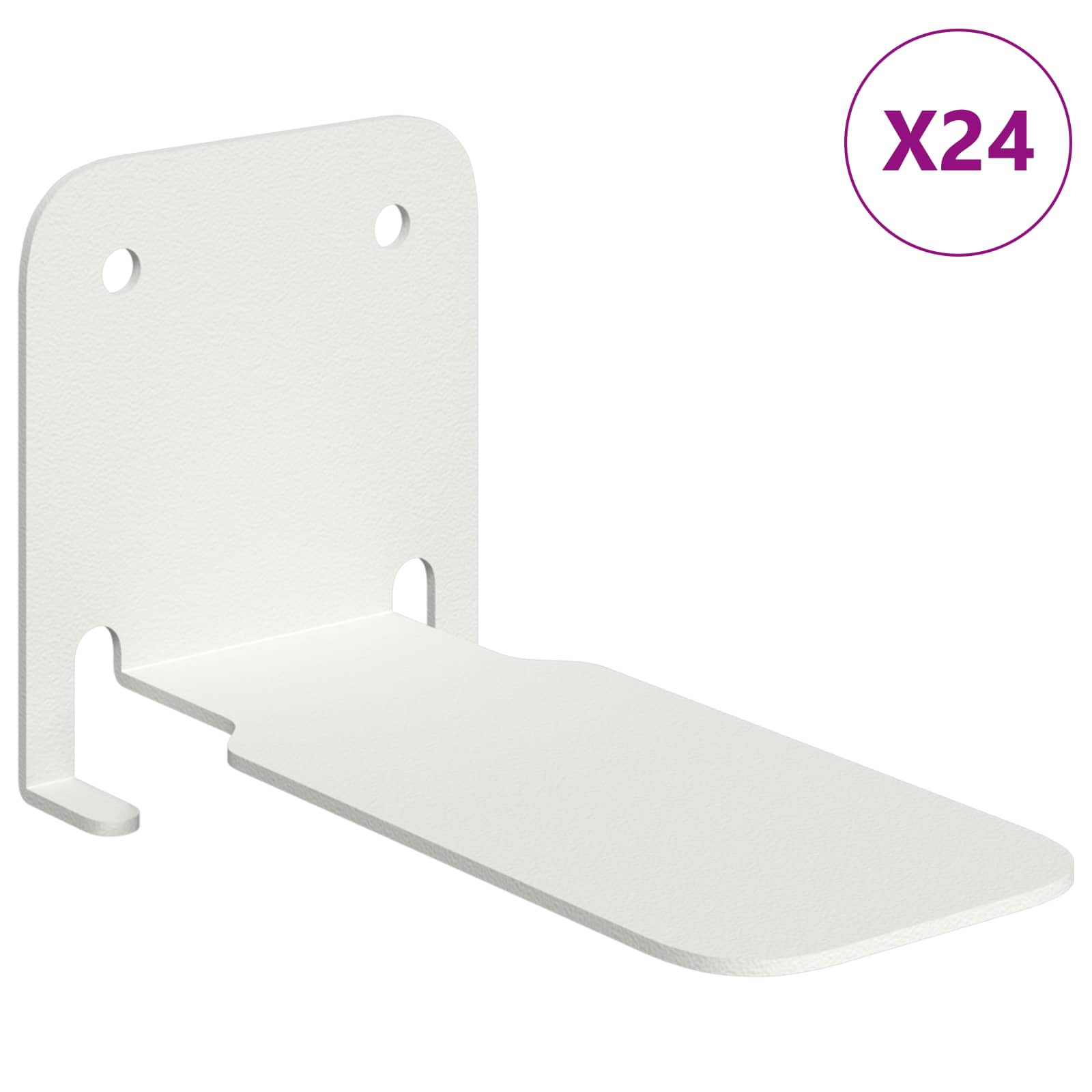 vidaXL Półka wisząca z półką 24 pcs Biały 6 x 10,8 x 6,6 cm
