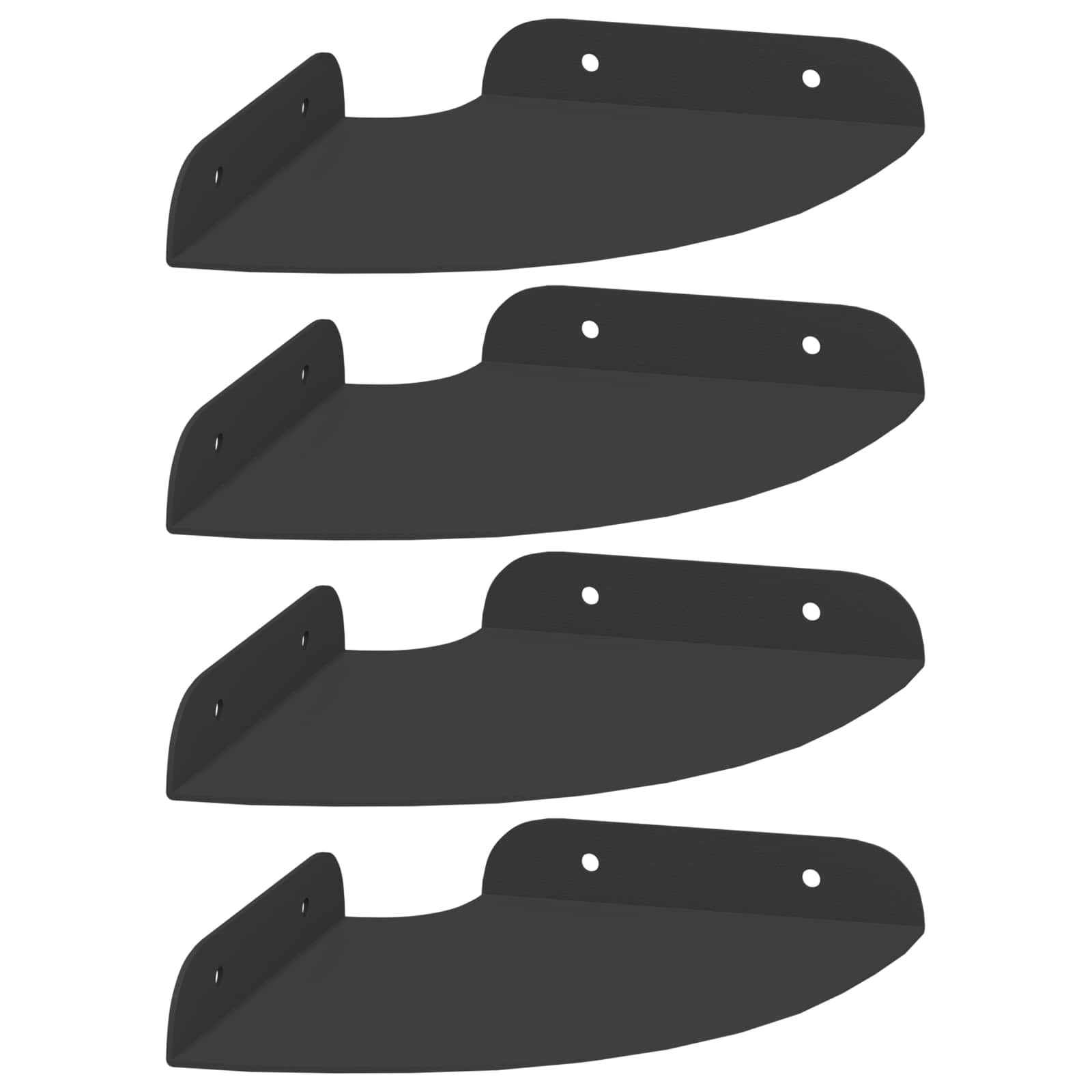 vidaXL Półka wisząca z półką 4 pcs Czarny 15 x 15 x 2 cm