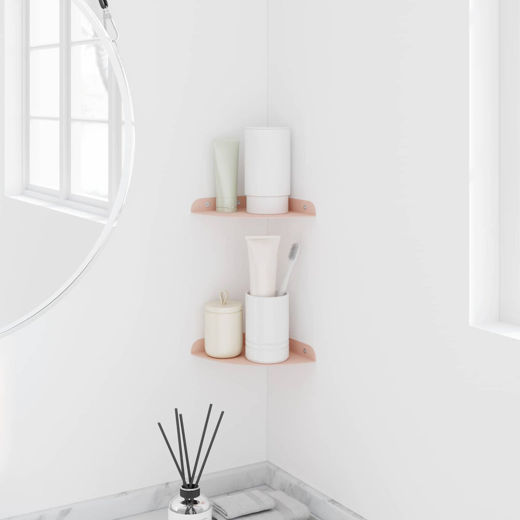 vidaXL Półka wisząca z półką 2 pcs Różowy 15 x 15 x 2 cm