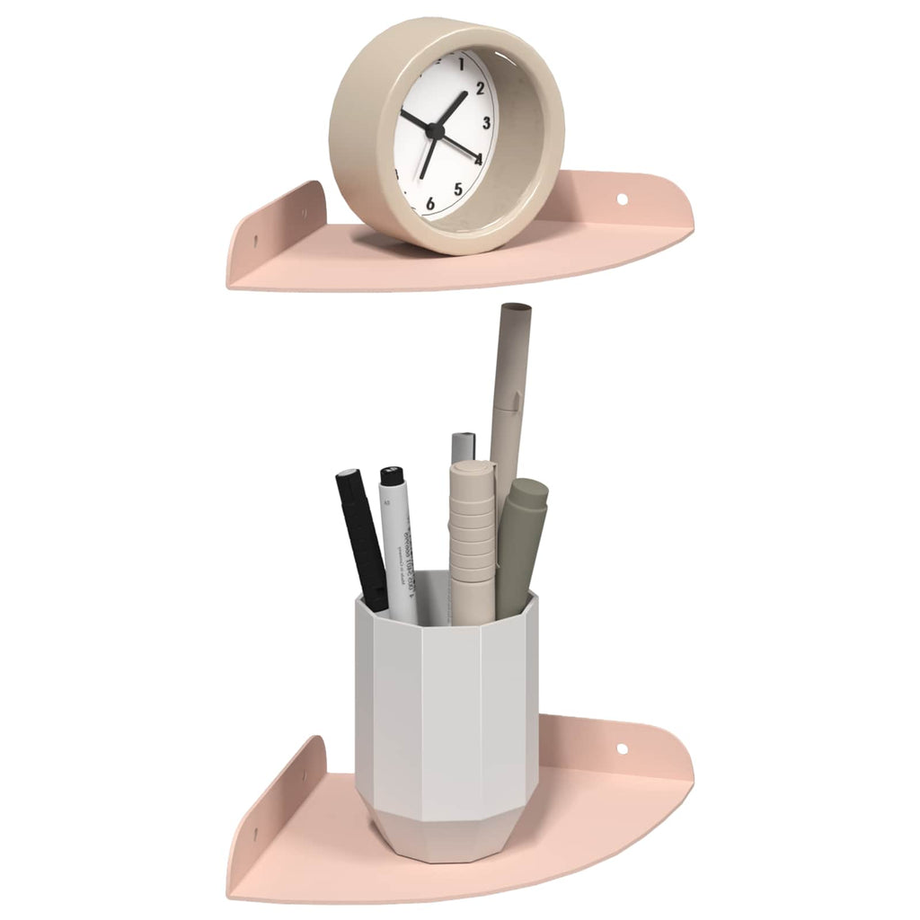 vidaXL Półka wisząca z półką 2 pcs Różowy 15 x 15 x 2 cm