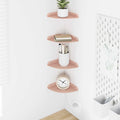 vidaXL Półka wisząca z półką 4 pcs Różowy 15 x 15 x 2 cm