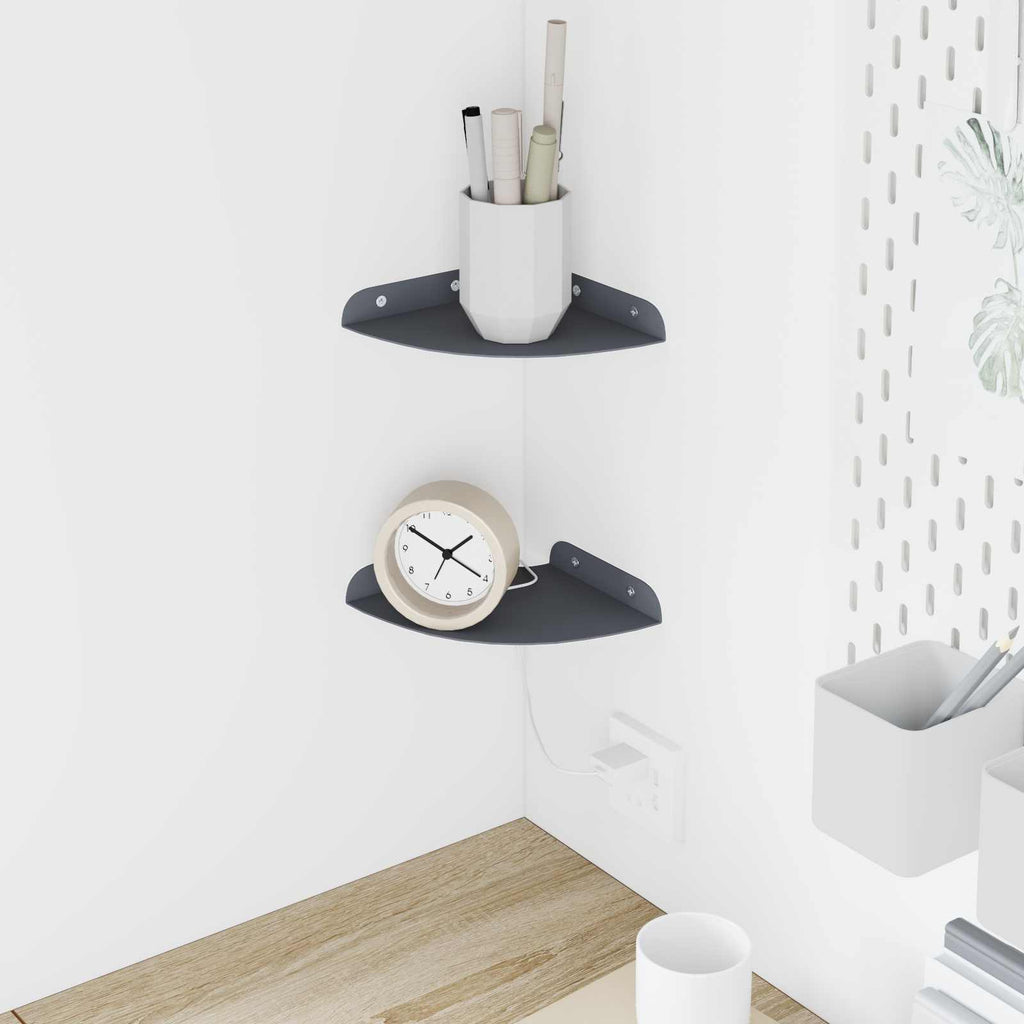 vidaXL Półka wisząca z półką 2 pcs Antracyt 15 x 15 x 2 cm