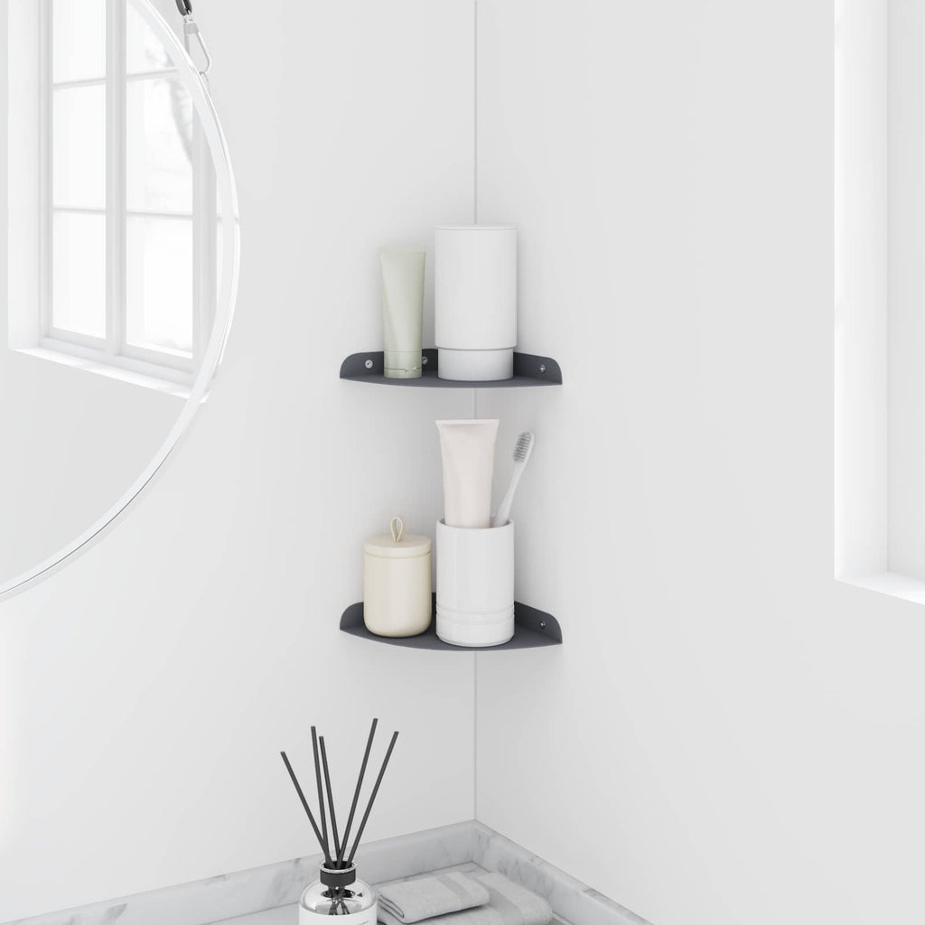 vidaXL Półka wisząca z półką 2 pcs Antracyt 15 x 15 x 2 cm