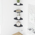 vidaXL Półka wisząca z półką 4 pcs Antracyt 15 x 15 x 2 cm