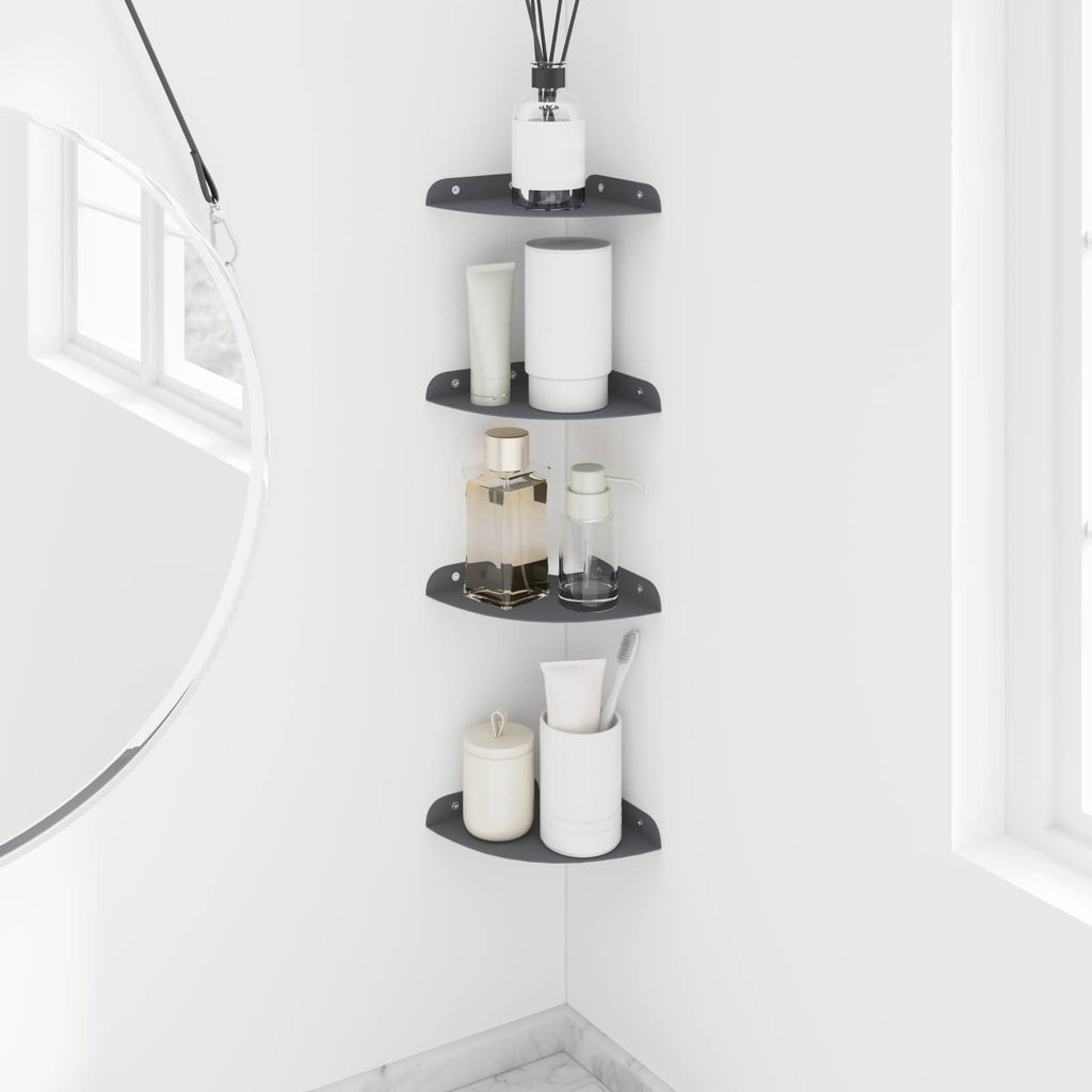 vidaXL Półka wisząca z półką 4 pcs Antracyt 15 x 15 x 2 cm