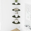 vidaXL Półka wisząca z półką 4 pcs Zielony oliwkowy 15 x 15 x 2 cm
