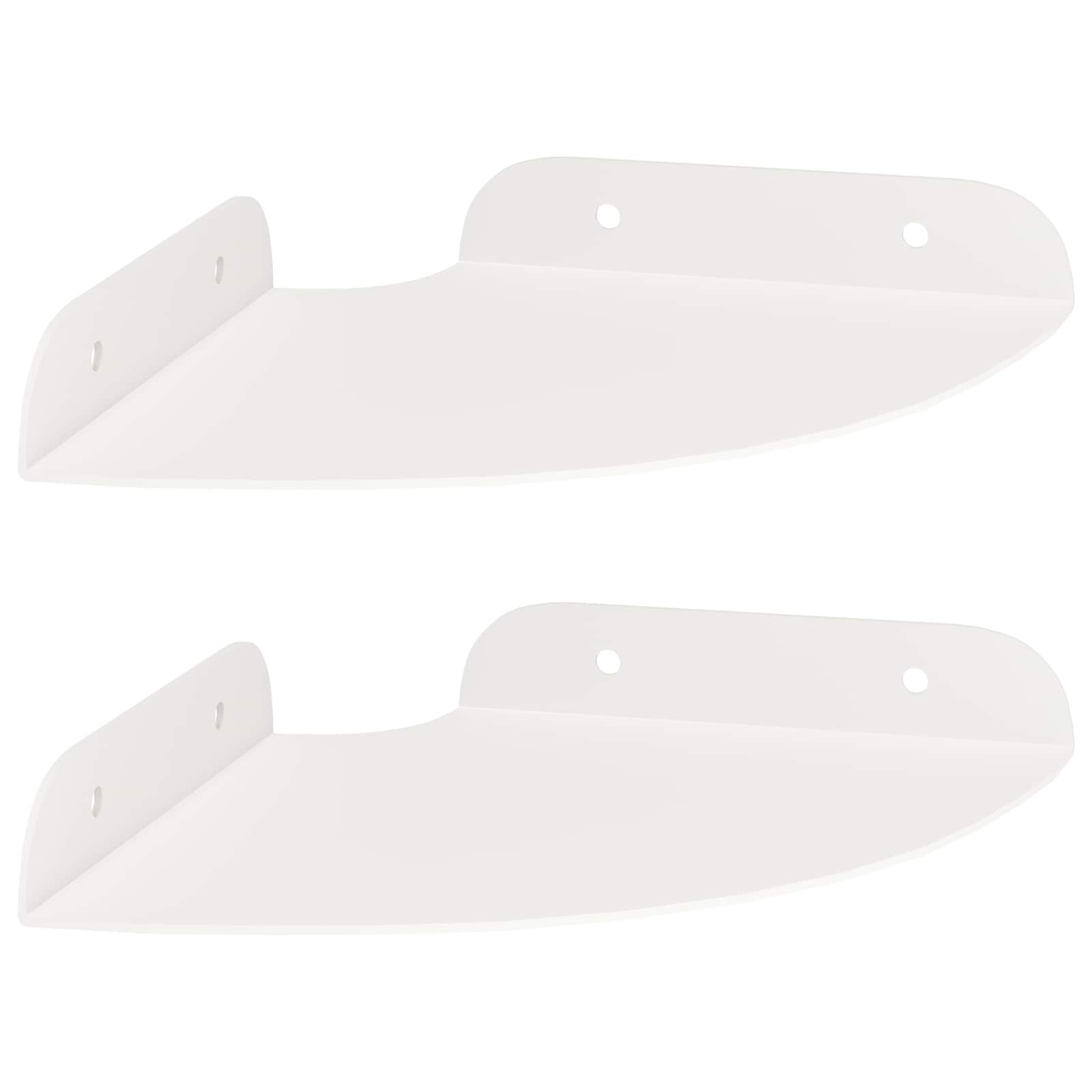 vidaXL Półka wisząca z półką 2 pcs Biały 15 x 15 x 2 cm