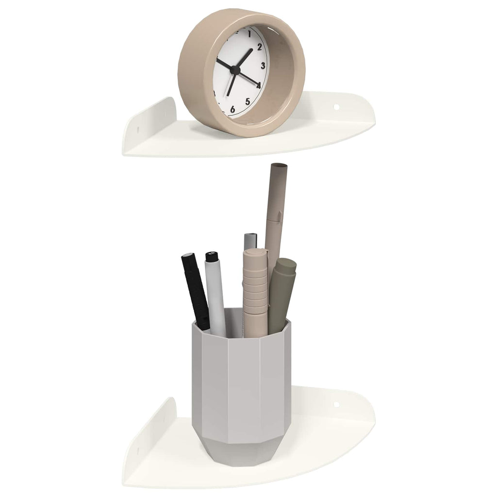vidaXL Półka wisząca z półką 2 pcs Biały 15 x 15 x 2 cm
