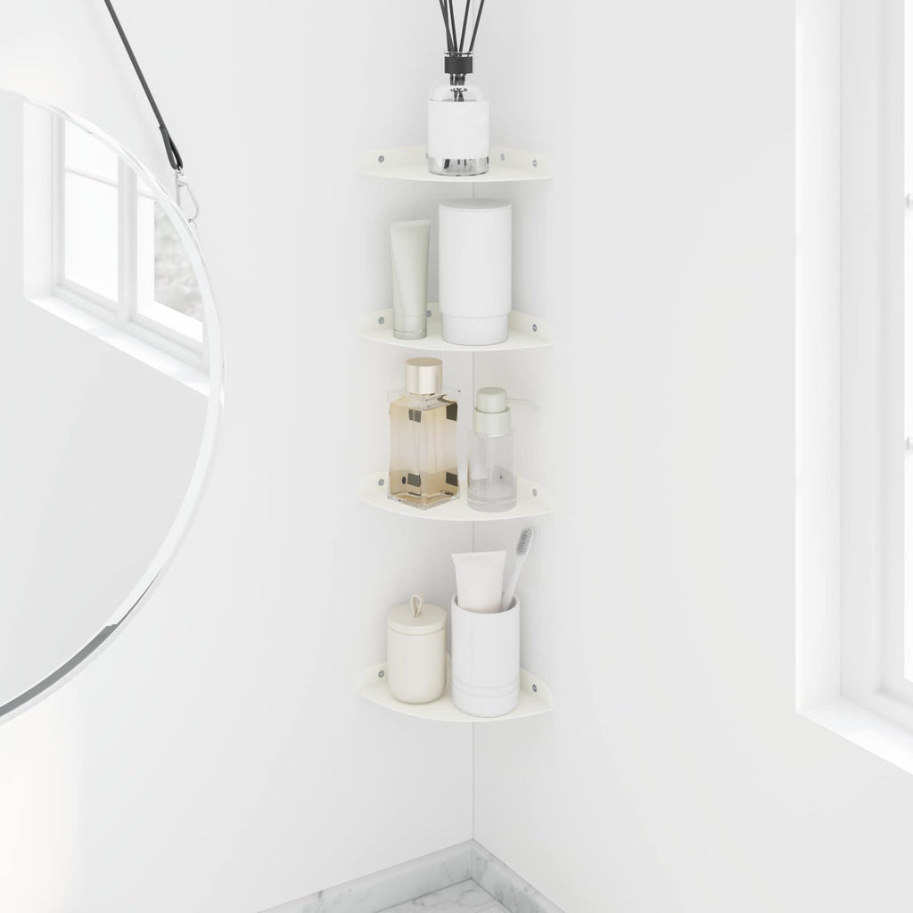 vidaXL Półka wisząca z półką 4 pcs Biały 15 x 15 x 2 cm