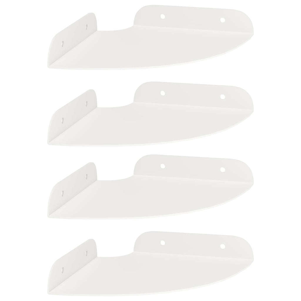 vidaXL Półka wisząca z półką 4 pcs Biały 15 x 15 x 2 cm