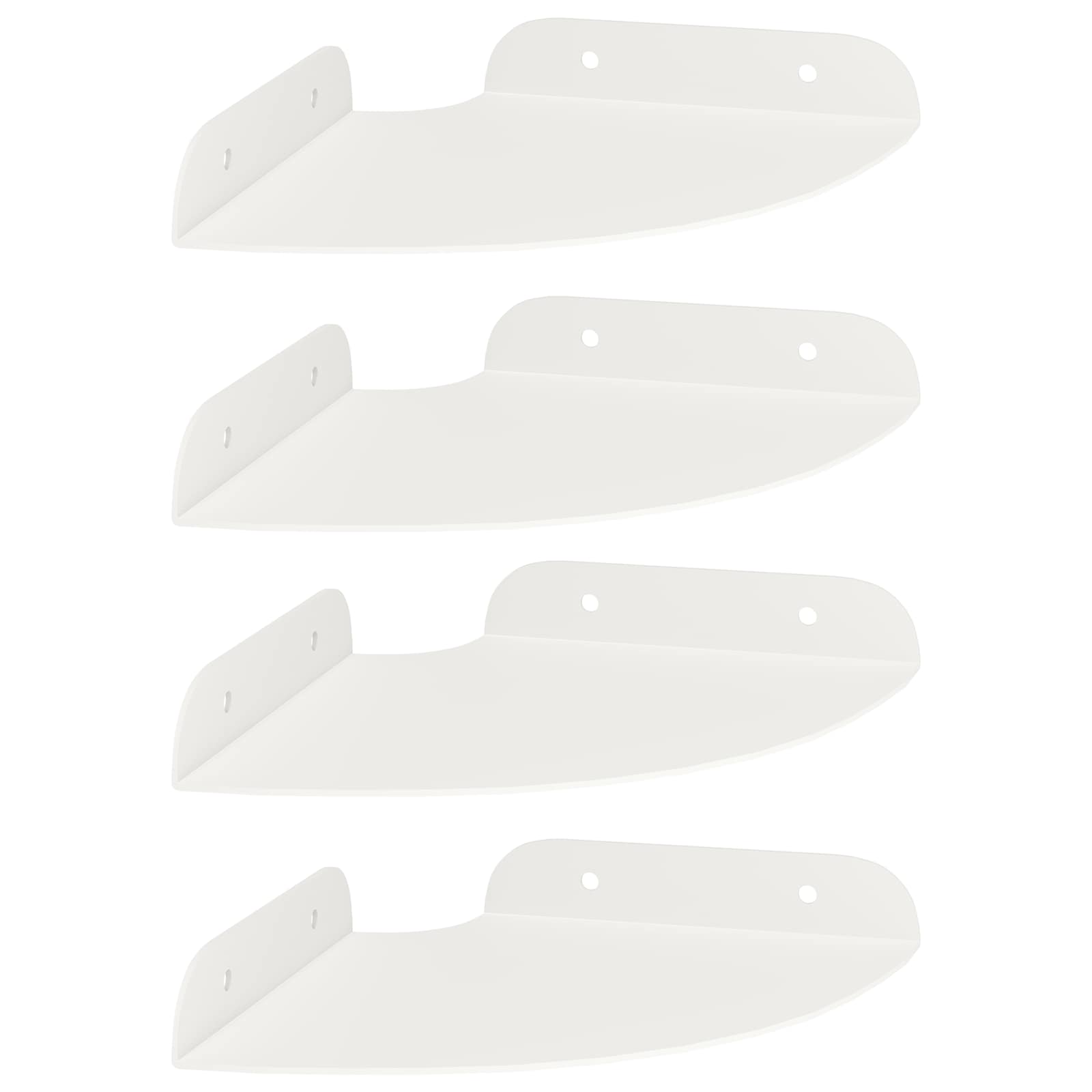 vidaXL Półka wisząca z półką 4 pcs Biały 15 x 15 x 2 cm