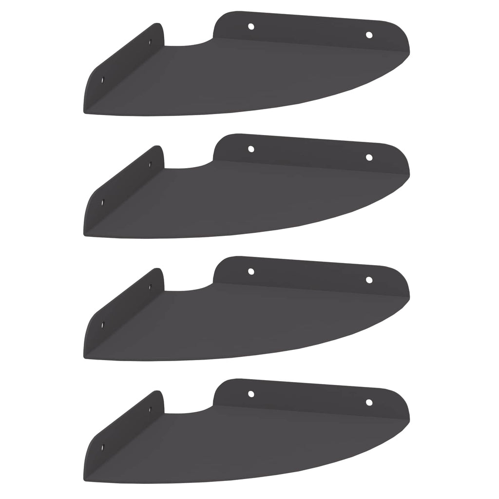 vidaXL Półka wisząca z półką 4 pcs Czarny 18 x 18 x 2 cm