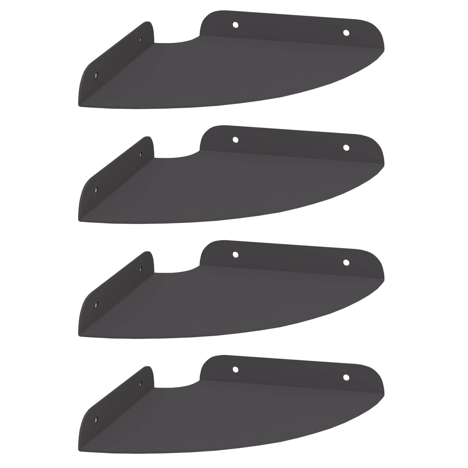 vidaXL Półka wisząca z półką 4 pcs Czarny 18 x 18 x 2 cm