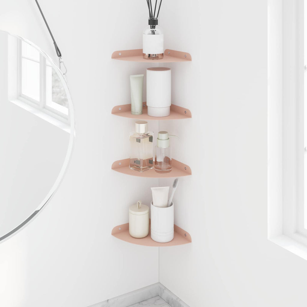 vidaXL Półka wisząca z półką 4 pcs Różowy 18 x 18 x 2 cm