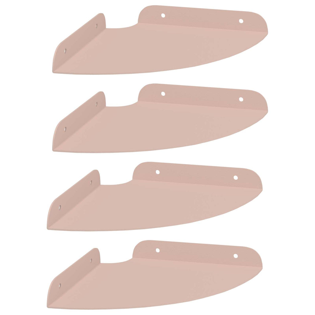 vidaXL Półka wisząca z półką 4 pcs Różowy 18 x 18 x 2 cm