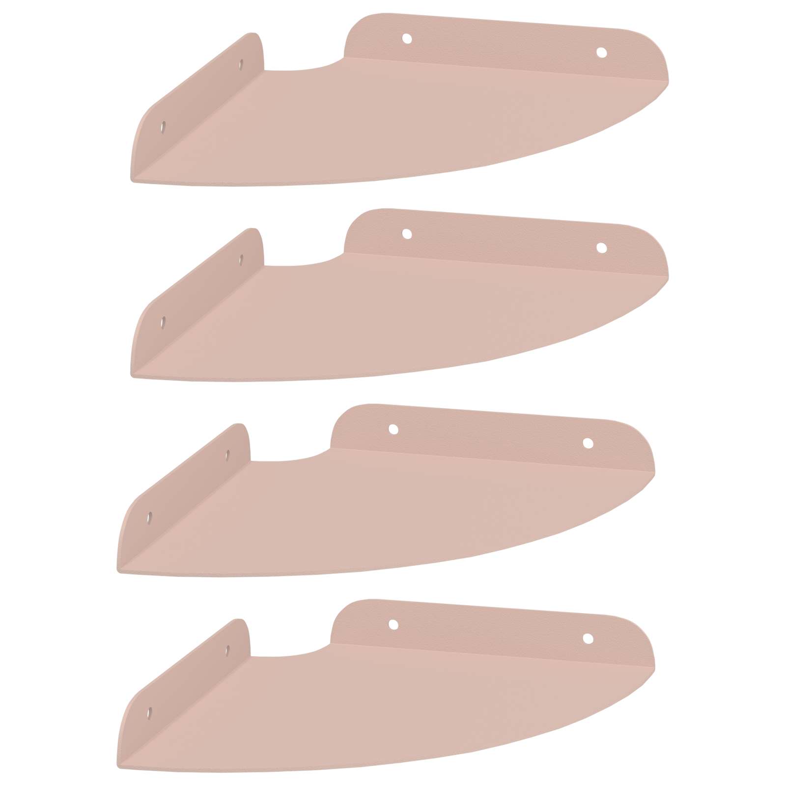 vidaXL Półka wisząca z półką 4 pcs Różowy 18 x 18 x 2 cm