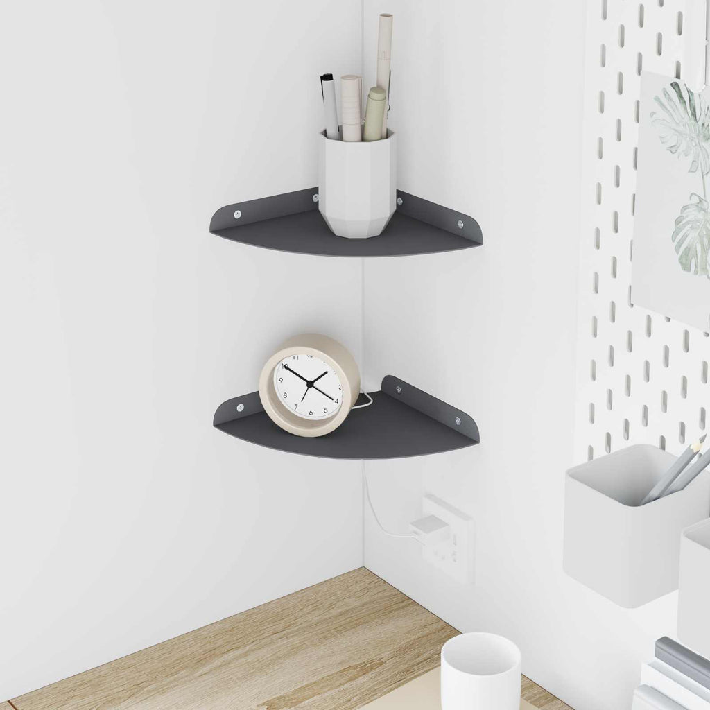 vidaXL Półka wisząca z półką 2 pcs Antracyt 18 x 18 x 2 cm