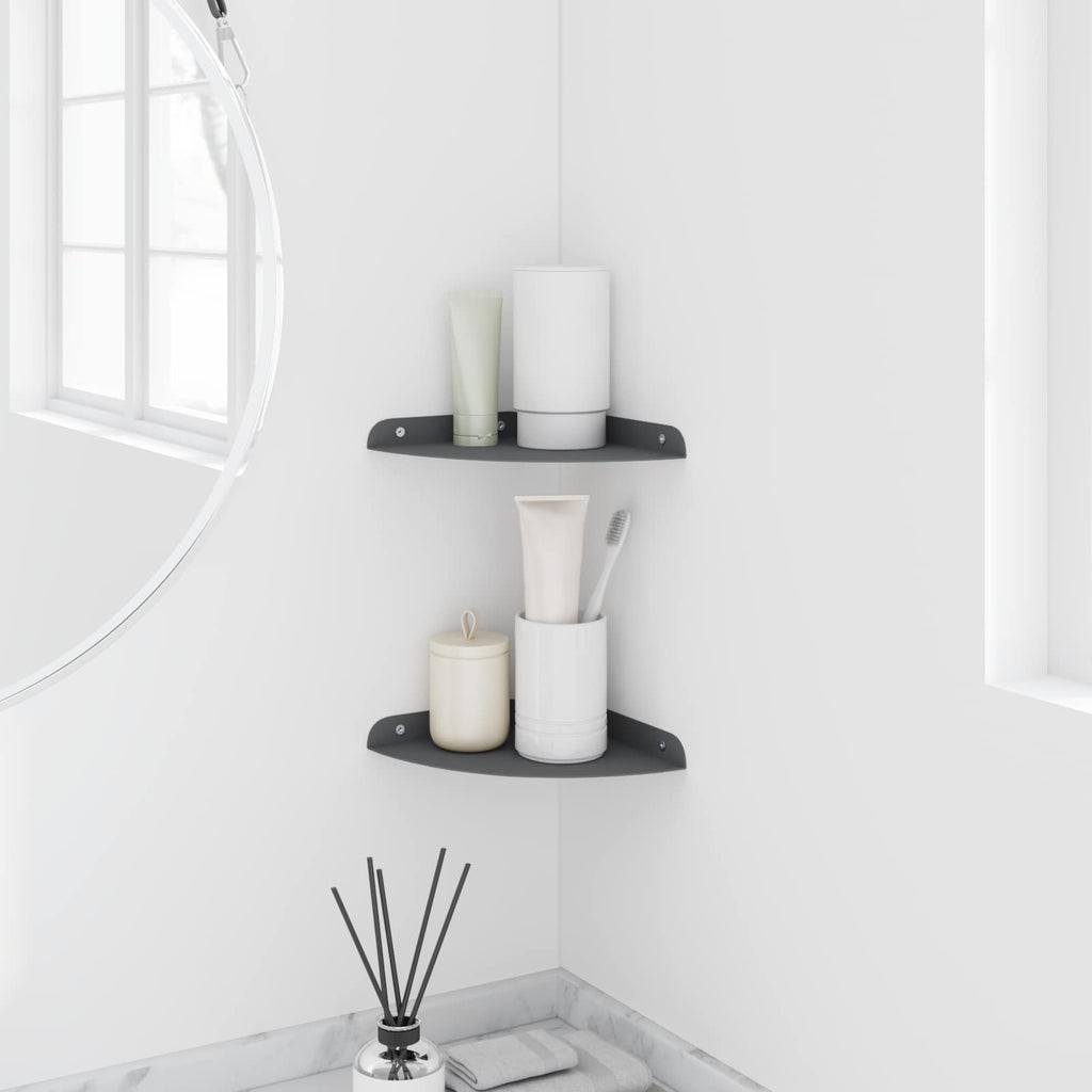 vidaXL Półka wisząca z półką 2 pcs Antracyt 18 x 18 x 2 cm