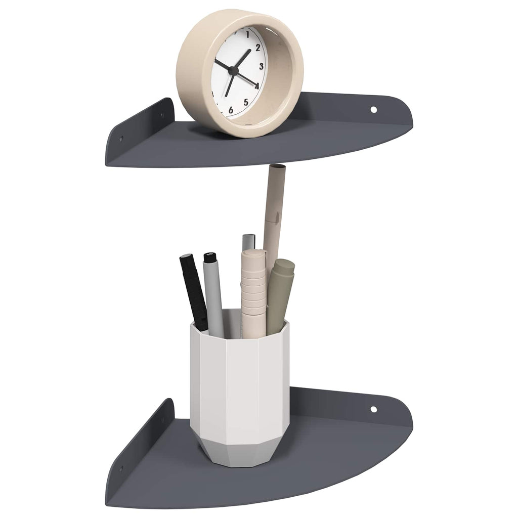 vidaXL Półka wisząca z półką 2 pcs Antracyt 18 x 18 x 2 cm