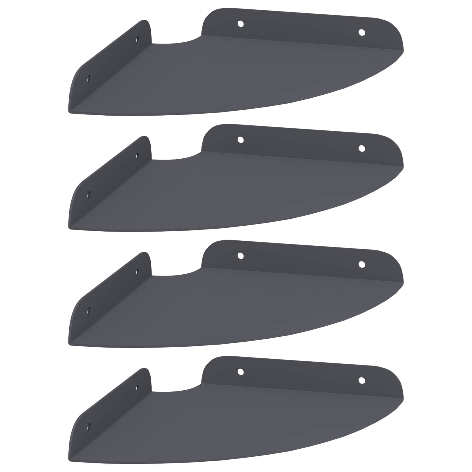 vidaXL Półka wisząca z półką 4 pcs Antracyt 18 x 18 x 2 cm