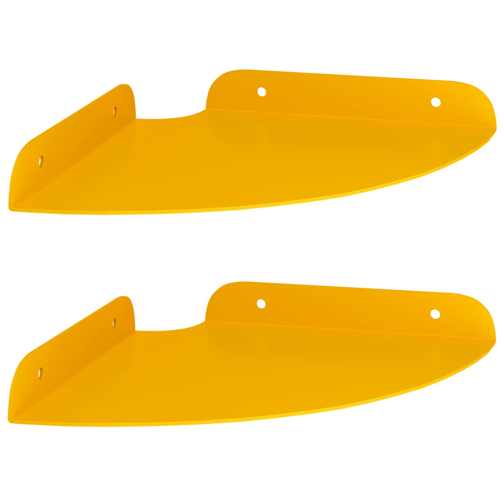 vidaXL Półka wisząca z półką 2 pcs Musztardowy Żółty 18 x 18 x 2 cm