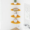 vidaXL Półka wisząca z półką 4 pcs Musztardowy Żółty 18 x 18 x 2 cm