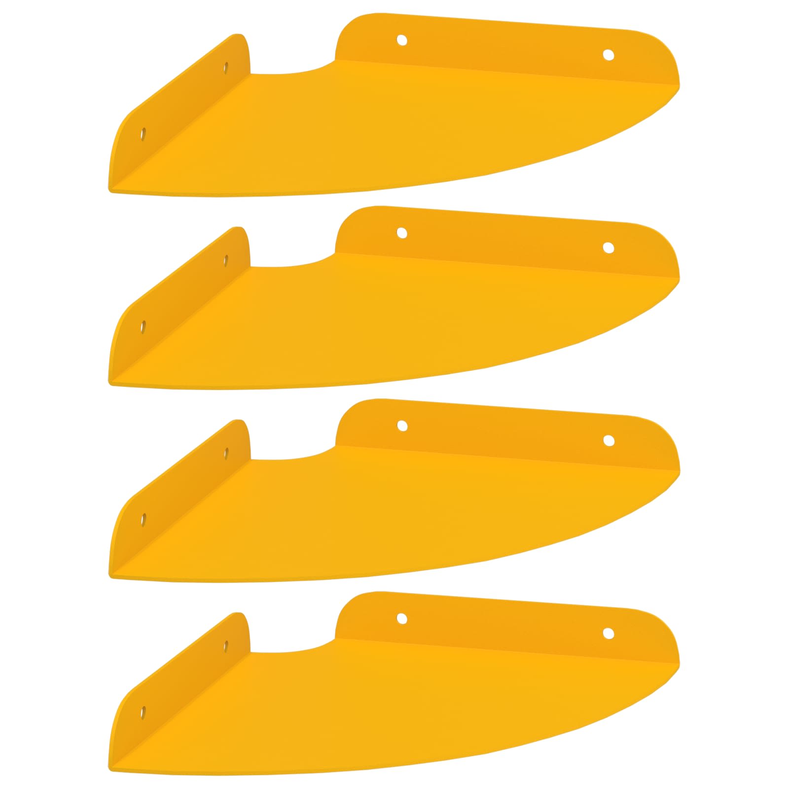 vidaXL Półka wisząca z półką 4 pcs Musztardowy Żółty 18 x 18 x 2 cm