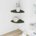 vidaXL Półka wisząca z półką 2 pcs Zielony oliwkowy 18 x 18 x 2 cm